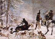 Gustave Courbet The Halali of the Stag painting